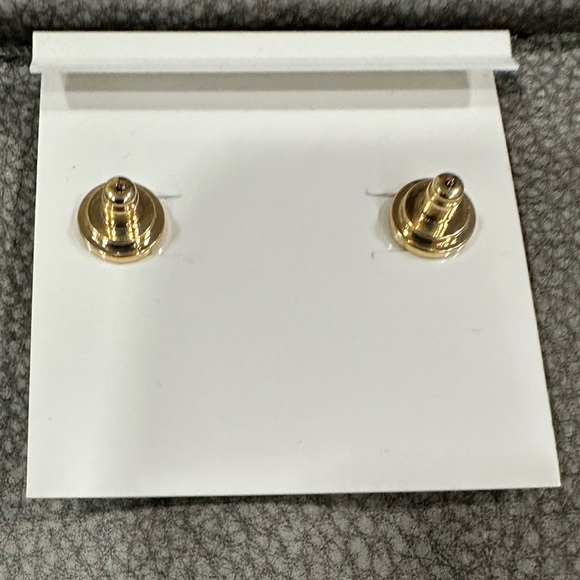 New Tory Burch logo stud earrings Gold - Picture 7 of 7